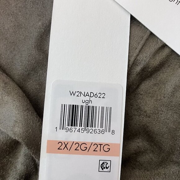 Calvin Klein NWT Ruched Button-up Shirt Caper (Olive Green) Size 2X - Picture 7 of 10